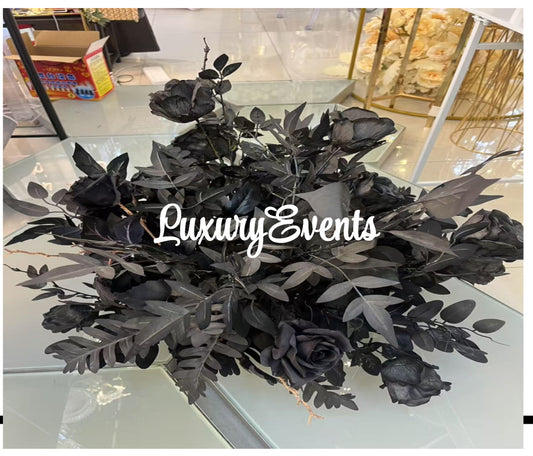Composition de fleurs artificielles noires – Diamètre 60 cm