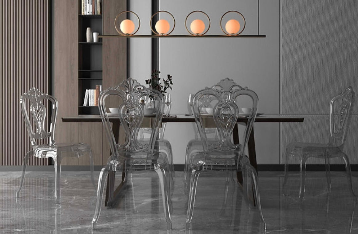 Chaise Baroque Plexis transparente
