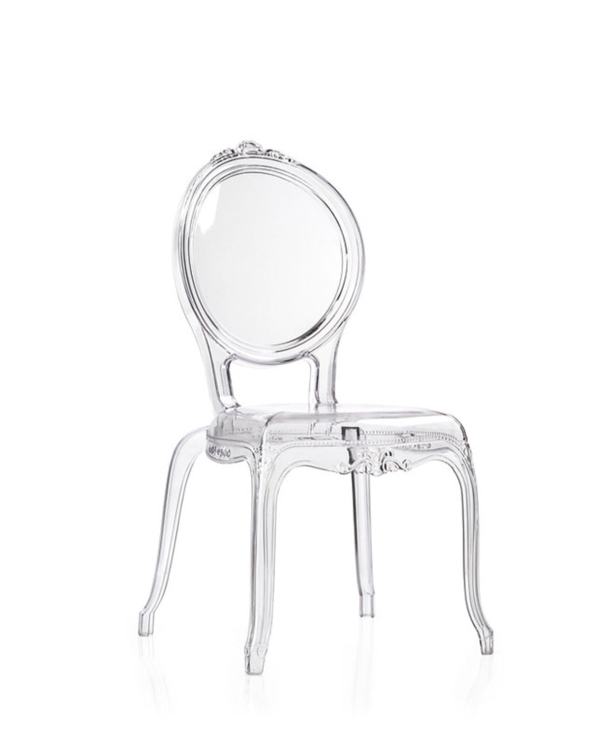 Chaise Medaillon Plexis transparente