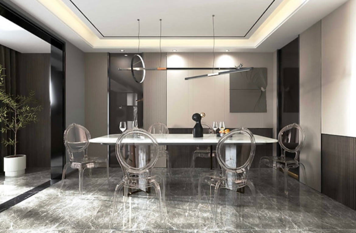 Chaise Medaillon Plexis transparente